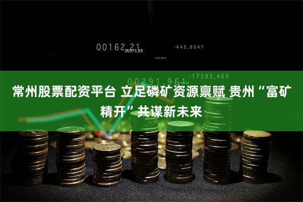 常州股票配资平台 立足磷矿资源禀赋 贵州“富矿精开”共谋新未来
