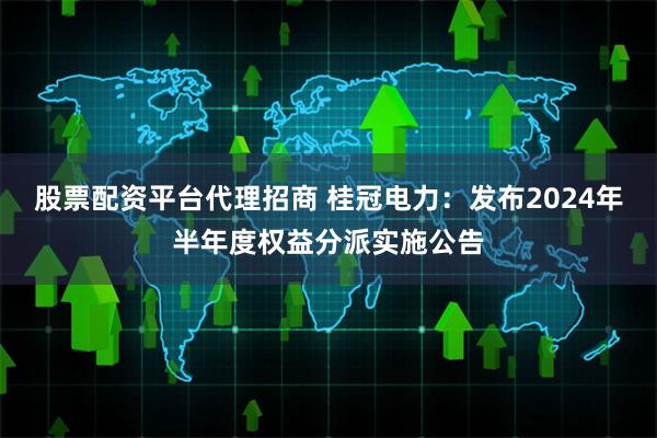 股票配资平台代理招商 桂冠电力：发布2024年半年度权益分派实施公告