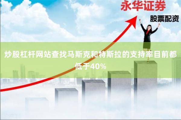炒股杠杆网站查找马斯克和特斯拉的支持率目前都低于40%